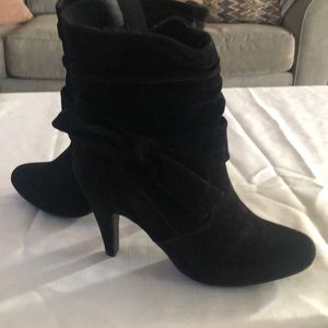 Black suade boots
